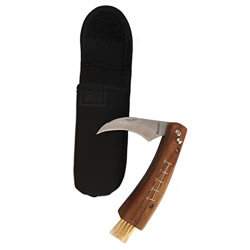 HANZIUP Folding Mushroom Knife Fungus Truffles Harvest Hunting Outdoor Sharp Knives with Neoprene Pouch
