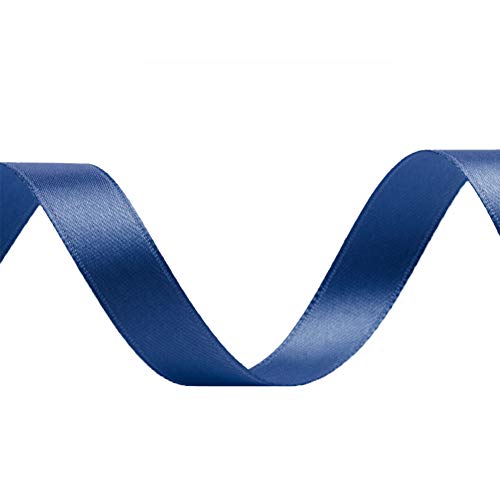 Image of Solid Color Double Faced Navy Blue Satin Ribbon 1 /2 inch X 25 Yards, Ribbons Perfect for Crafts, Wedding Decor, Bow Making, Sewing, Gift Package Wrapping and More