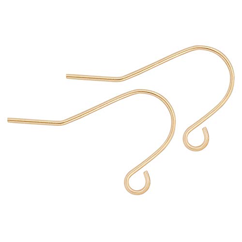 BENECREAT 100pcs Real 18K Gold Plated French Ear Hooks - 20mm Hoop Findings for Dangle Earrings...