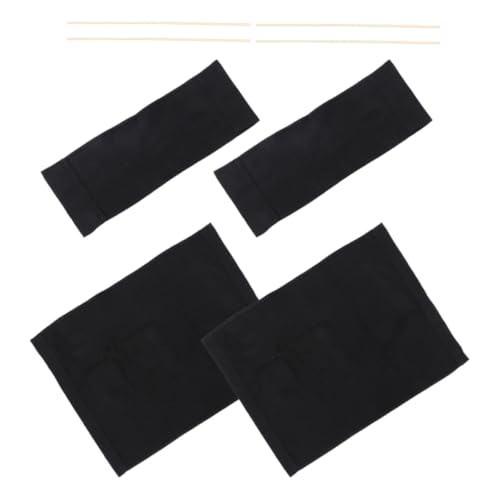 Lurrose Funda de Lona Negra para Silla de Director Repuesto para Asiento Plegable Kit de 2 Unidades Compatible con Sillas de Camping y Juegos Resistente y Ergonómica para Uso