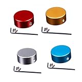 Yardwe 4sätze Gitarren-nagelkappen Aus Aluminiumlegierung Fußschalter-aufsatz Pedal-kappe Mit Blau Gold Weinrot Silberfarben Stufenkappe Schrauben Griff Für Gitarren-effektpedale