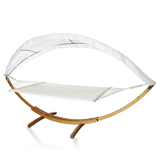 Ansobea 410cm Hängematte XXL mit Gestell und Sonnendach, Liegefläche...