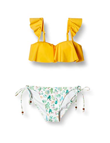 ［三愛水着楽園］ 水着 ワイヤー入り Solid×Summer plant ショルダーフレアワイヤー バンドゥ ビキニ レディ...