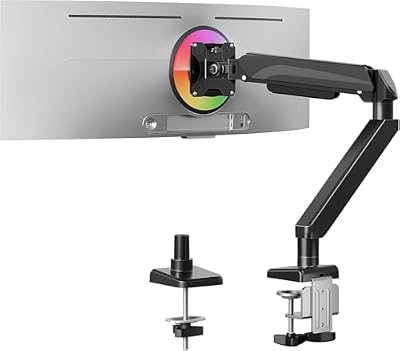MOUNTUP Heavy Duty Single Monitor Arm for 42 40 39 34 32 27Inch Screens, Monitor Stand for Desk Supports 4.4-33 lbs, Height Adjustable Ultrawide Monitors Mount with C-Clamp & Grommet Base
