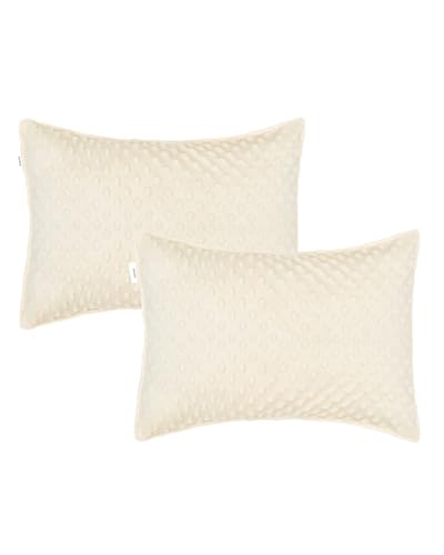 Image of ALVABABY Toddler Pillowcase Kids Pillow Cover Bean Velvet Soft Warm 2 Pack Fit 13 inchx 18 inch or 12 inchx16 inch Envelope for Girl Boy Travel