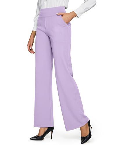 Image of G4Free EverGoing Yoga Pants Women Wide Leg Pants with Pockets High Waist Stretch Dress Casual Sweatpants Petite /Regular /Tall