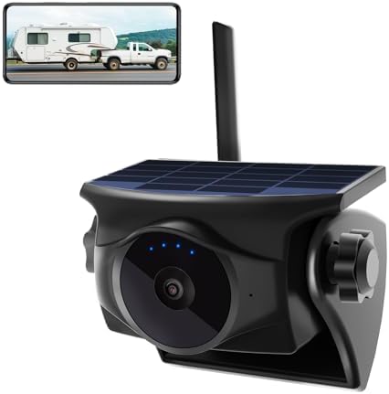 1080P Solar Magnetic WiFi Backup Camera,Wireless Hitch Camera with Night Vision, 365-Day Standby, Rechargeable Battery, Low Power Consumption,Rear Front View for RV, Trailer, Car for Phone Pad Android