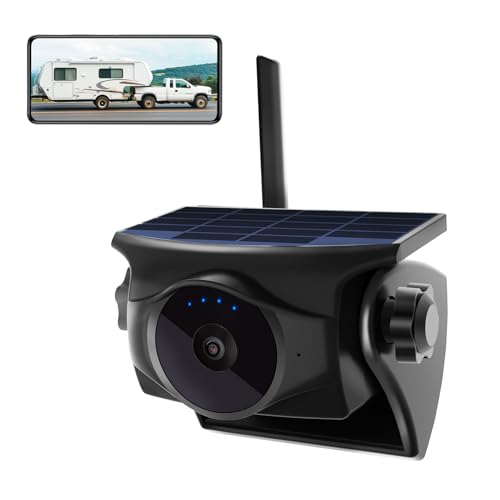 1080P Solar Magnetic WiFi Backup Camera,Wireless Hitch Camera with Night Vision, 365-Day Standby, Rechargeable Battery, Low Power Consumption,Rear Front View for RV, Trailer, Car for Phone Pad Android