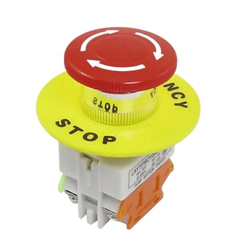 Bouton-poussoir d'arrêt d'urgence champignon rouge 1NO 1NC AC 660V 10A pour ascenseur
