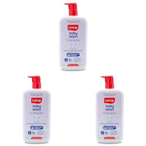 Image of LuvLap Baby Lotion with Milk Protein - 700ml, Suitable for Baby's Delicate Skin, 24 Hour Protection for Sensitive Skin, Shea Butter and VIT E, Paraben Free, Sweet Almond Oil, Dermatologically Tested