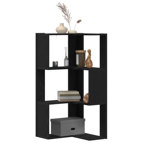 vidaXL Eckregal Schwarze Eiche 50 x 50 x 102 cm Holzwerkstoff, Moderner Regalschrank, rechteckige freistehende Bücherwand, Coole Deko, praktische Aufbewahrung für Dein Zuhause
