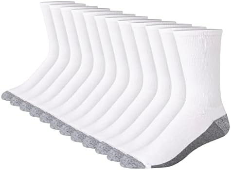 Hanes Men's Crew & Over the Calf Socks Pack, Max Cushioned Moisture-wicking Stay Dry Socks, Athletic Socks, 6, 8 Or 12-pairs