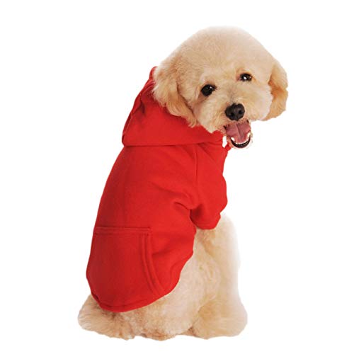 ANOSORA Casual Fleece Pet Clothes Sweatshirt Hoodie Small Dog Clothing Solid Cat Apparel Button Puppy