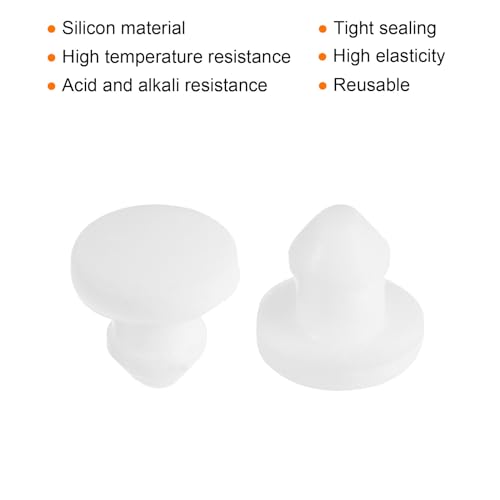 Image of MECCANIXITY Silicone Snap in Locking Hole Plugs Rubber Panel Seal Cover Flush Type Panel Round for Kitchen Rubber Bulkheads Waterproof Sealing Plugs 4mm /0.16 Inch Diameter White,Pack of 30