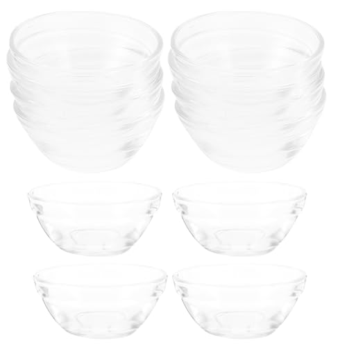 Cabilock 12 Cuencos de Vidrio para Postre 45 Ml Resistentes al Calor, Tazones Apilables de 6 Cm para Pudín y Gelatina, Contenedores Transparentes para Uso Doméstico