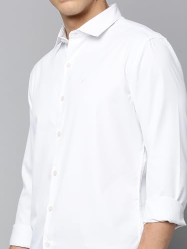 Image of SHOWOFFFF Men Self Design Casual Shirt | Spread Collar Full Sleeves Cotton Shirt for Mens | Slim Fit Regular Length Shirt for Men's
