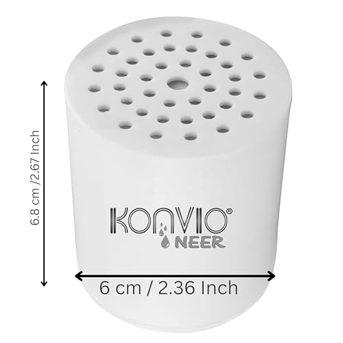 Image of Konvio Neer Universal Shower Filter Cartridge for Hard Water | Multi-Stage Borewell /Tanker Water Softener for Bathroom, | 22-Stage, Pack of 1