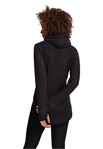 Urban Classics Damen Polar Fleece Zip Hoody – Regular Fit Kapuzenjacke im warmen Fleece Style mit Reißverschluss für Freizeit, Alltag & Streetwear,Schwarz,L