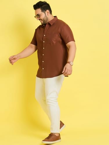 Image of Bigbanana Plus Size Men's Regular Fit Solid Shirt