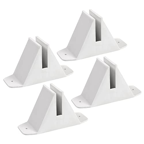 YARNOW Zaunsockel Kunststoff Zaunständer 4 Stück Weiß Gartenzaun Stütze Halterung Kippschutz Zaunzubehör für Kleine Zäune Gartenzaunbedarf Hof Gartenzubehör