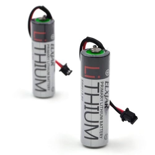 2-Pack Batería de litio ER6V 3.6V 2700mAh con conector negro miniatura 1