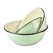 HOMEHUT Mint Coolness Enamel Bowl Set of 2 - Durable Enamel Coated Steel Bowls, Hypoallergenic, Dishwasher Safe - Perfect for Kitchen & Serving - Suitable for All Types Of Stoves, (1.5L + 2.5L + 4L)