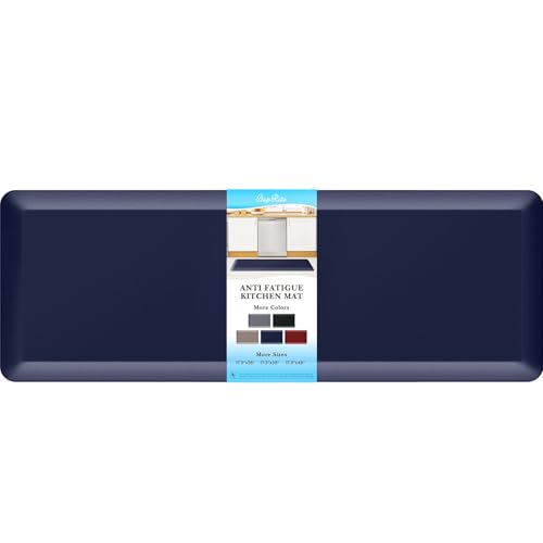 Image of StepRite 4 /5 Inch Thick Kitchen Mat Anti Fatigue Mat Kitchen Rugs Kitchen Decor Non-Slip, Stain & Water Resistant, Kitchen Mats Desk Mat for Kitchen, Office, Workshop, Blue, 17'' x 47''