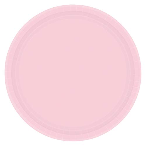 Blush Pink Disposable Round Paper Plates, 10 1/4
