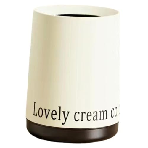 Cabilock Caneca de Basura Plástica Grande Capacidad Doble Capa Beige