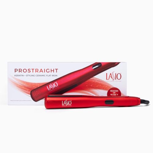 LASIO 1 Inch Pro Straight Ceramic Flat Iron Hair Straightener – Frizz-Free Shine, Salon-Quality Heat, 6 Temp Settings, Matte Finish, Digital Display, Tangle Resistant, For All Hair Types, Smooth & Sleek Styling