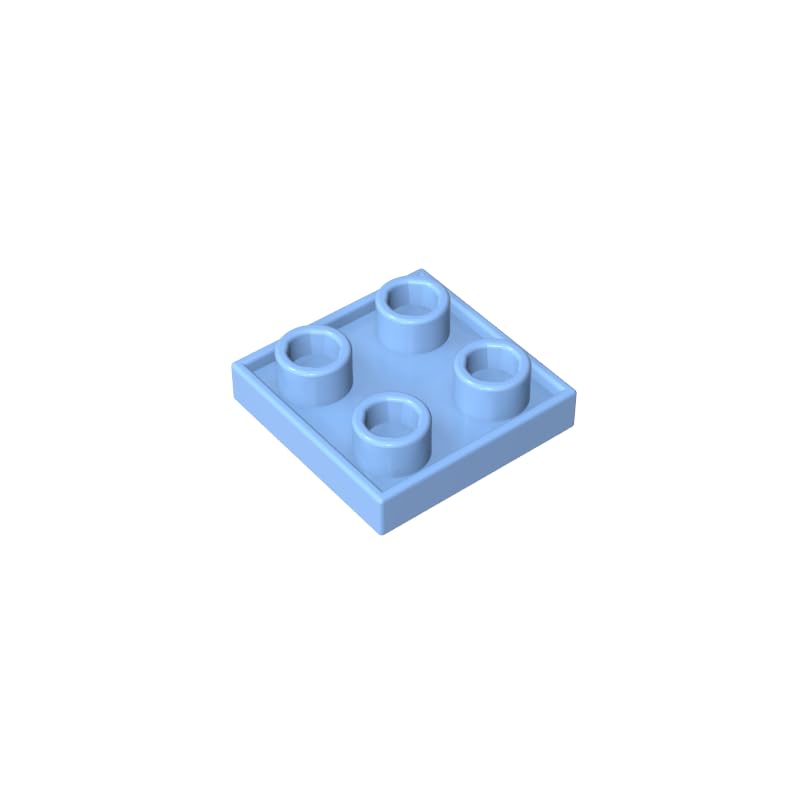2x2 Double-Sided Plate MOC Building Blocks, Bright Light Blue, 50 PCS — image 1