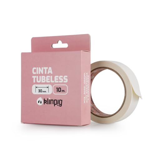 Klinpig - Cinta Tubeless 30 mm, Fondo de Llanta, 10 Metros de Longitud, Sella los Diámetros de Rueda en 1 Vuelta, Antipinchazos, Soporta el Calor y Altas Presiones, Material Resistente y Duraderos