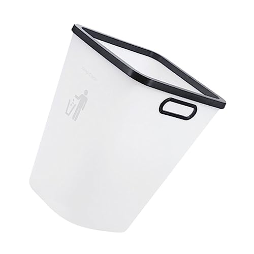 Caneca de basura rectangular de plástico blanco miniatura 1