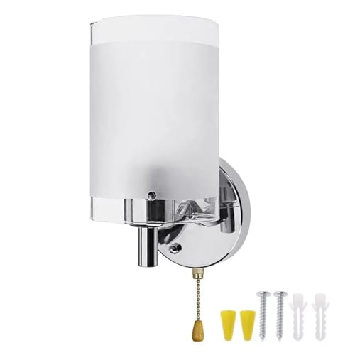 Lámpara de pared de vidrio moderna E27 con acabados sofisticados e interruptor de tiro 3