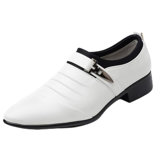 Men's Strap Buckle Slip-on Dress Loafers Shoes Formal Tuxedo Leather Shoes for Male Business Work Office