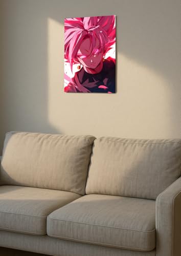 Image of NIJUKA Anime Printed Metal sheet Poster For Home And Room Decoration | For Anime Art Fans Boys And Girls (Goku black rose art)