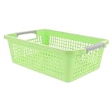 NUOLUX プラスチック製おもちゃ収納バスケット 雑貨入れ 幼稚園用品かご 収納ホルダー 衣類やおもちゃの整理に 丈夫で耐久性がありお手入れ簡単