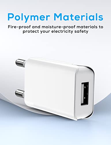 USB Ladegerät 5V 1A USB Netzteil Stecker, 5W Slim USB Netzstecker Adapter Steckdose Ladestecker für iPhone, Samsung Handy,MP3, eBook Reader und Mehr (White) - Image 7