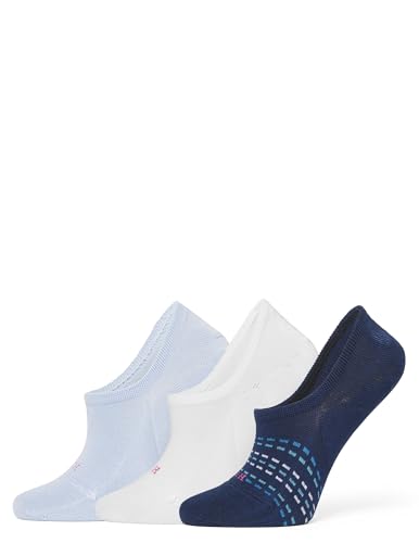 HUE Women's The Perfect Sneaker Liner 3 Pair Pack, Dashed Stripe Pack, One Size