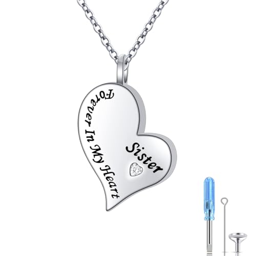Cremation Urn Necklace for Ashes 925 Sterling Silver Dad Forever in My Heart Keepsake Memorial Pendant Waterproof Urn Jewelry for Women Men