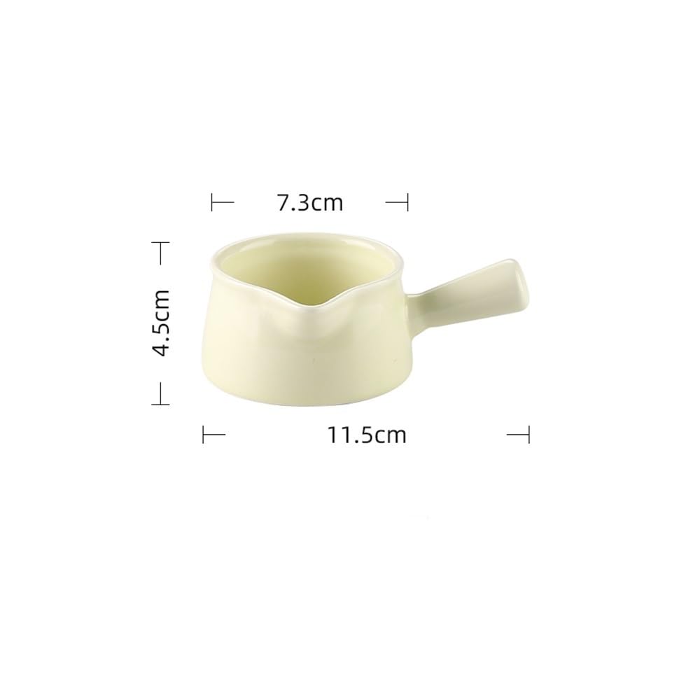 Saucière Pot à lait et tasse à miel en céramique - motif avec anse sous glaçure(Yellow)