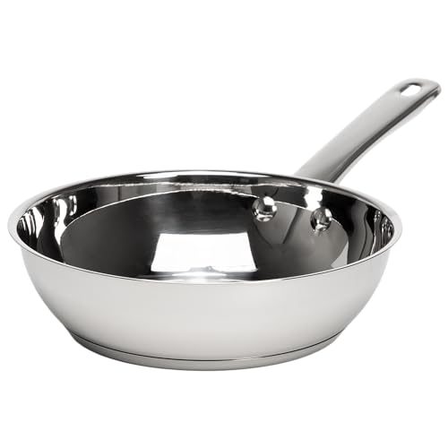 Image of Ecolution Classic Stainless Steel Fry Pan, Professional Quality Sauté, Encapsulated Base, Comfort Grip Riveted Handles, All Cooktop Safe, Oven Safe, Dishwasher Safe, 8-Inch