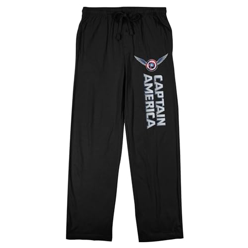 Captain America Brave New World Winged Shield Adult Black Sleep Pajama Pants