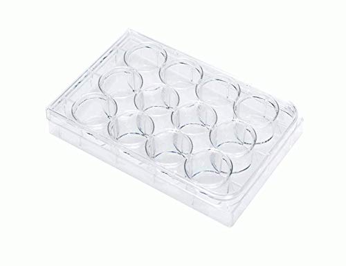 Corning 353043, Clear Cell Culture Plate 12 Well Flat-Bottom w/lid, 50 per Case