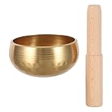 Gatuida 1 Set Meditations-Klangschalen aus Tibet – 7,6 cm große Klangschale für Achtsamkeit beim Yoga, handgefertigt, gehämmert mit Holzschlägel – Mini-Klangschale für meditatives Singen für