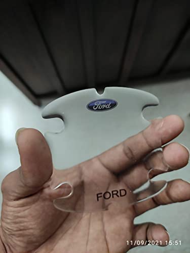 Image of BFRC 3D Gel Finish Car Door Transparent Handle Cup Scratch Guard Sticker Universal for Specific Brand (Pack of 4) (MRDRVAR) (Ford)