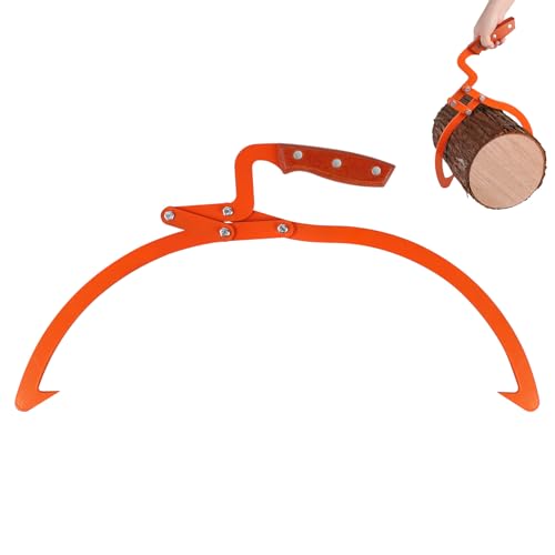 SWAWIS Pince Forestière pour Troncs en Acier Allié, Bûches Jusqu'à 20''(50.8cm), Capacité de Chargement 300Kg, pour Industrie Forestière, Transformation du Bois, Transport de Bois à Domicile(Orange)