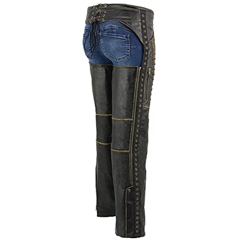 Image of Milwaukee Leather Premium Leather Motorcycle Riding Chaps for Women Bikers