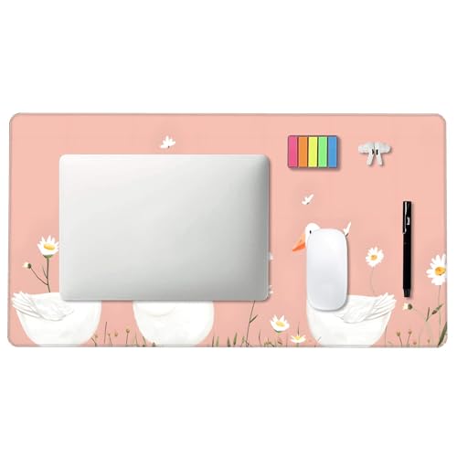 Image of Geese Daisies Cute Extended Gaming Mouse Pad, with Stitched Edges Large Mouse Pad Desk Protector, Rubber Base Mousepad Keyboard Mouses Mat for Work Game Office Home- 32 inch X 12 inch Inch,E92