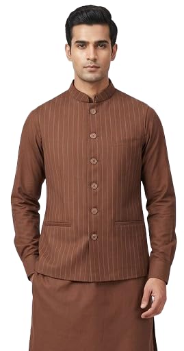 zamtail Men's Nehru Jacket (Modi Waistcoat) with Inner Pocket | Comfortable Inner Lining | Bandhgala Sleeveless Regular Fit | Festive, Wedding & Casual Wear-picture-42